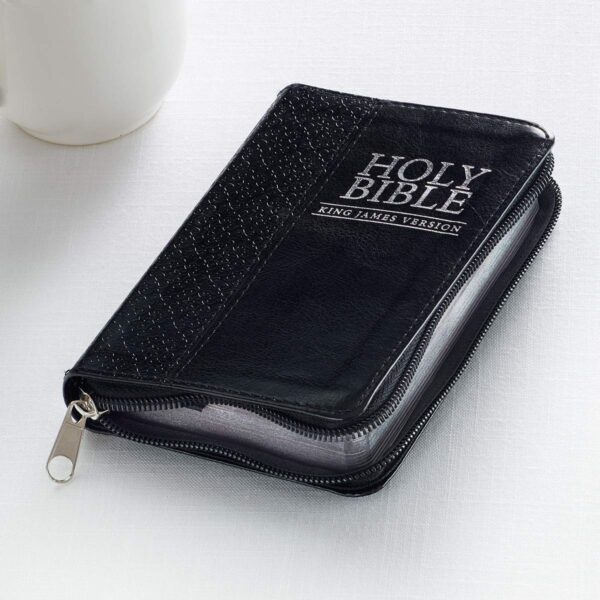 Bible – Mini Pocket Bible Zippered Faux Leather, KJV