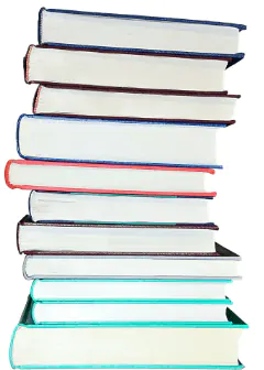 Stack of books representing book publishing services.