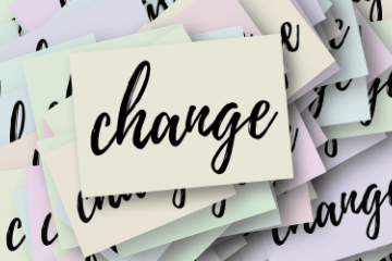 pile of post it notes with the word change