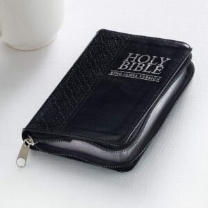 Bible - Mini Pocket Bible Zippered Faux Leather, KJV